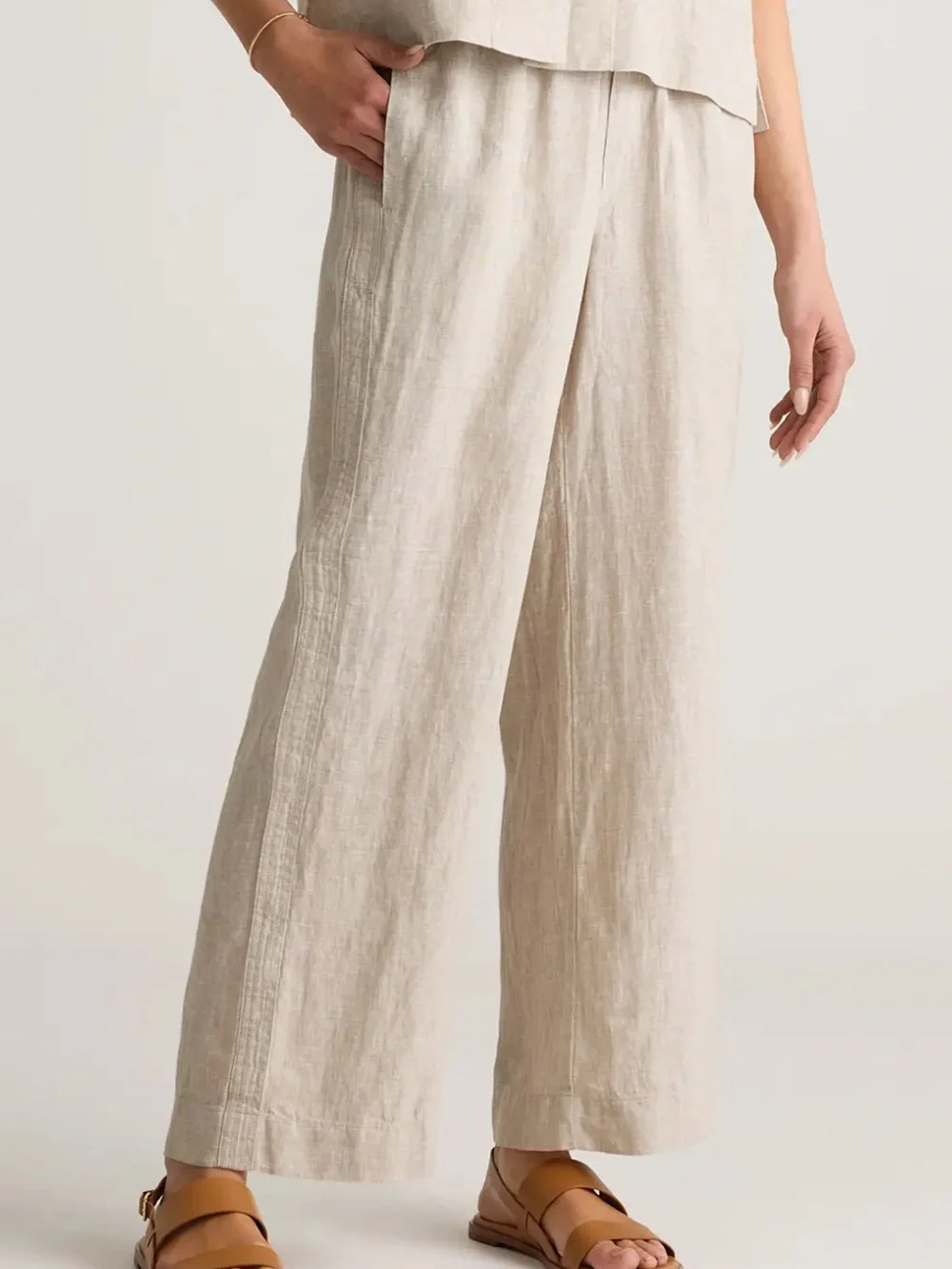 Quince 100% European linen Wide Leg Pants in sand m